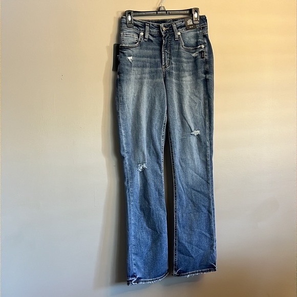 Silver Jeans Co Women's. Avery High Rise Slim Bootcut Jeans In Indigo - Picture 7 of 13
